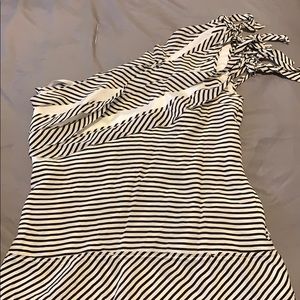 Bcbg one shoulder pleated blouse